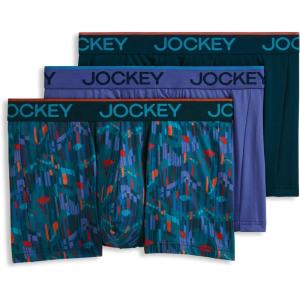 imageJockey Mens Chafe Proof Pouch Microfiber 3quot Trunk  3 PackFuture DuskEdgelandsOcean Sky
