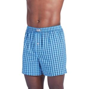 imageJockey Mens Underwear 100 Cotton Woven 5quot BoxerBaxter Light Blue Out