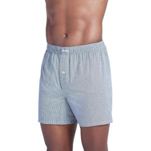 imageJockey Mens Underwear 100 Cotton Woven 5quot BoxerNew Navy Herring