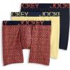 imageJockey Mens Underwear ActiveStretch 7quot Long Leg Boxer Brief  3 PackLight YellowTropical BurstTrue Navy