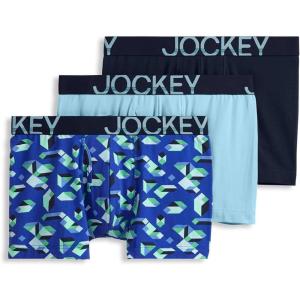 imageJockey Mens Underwear ActiveStretch 4quot Boxer Brief  3 PackCamo GeoBleachedTrue Navy