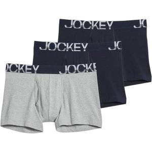 imageJockey Mens Underwear ActiveStretch 4quot Boxer Brief  3 PackTrue NavyGrey HeatherTrue Navy