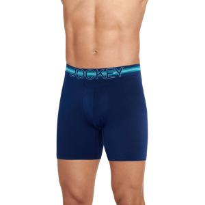 imageJockey Mens Underwear Sport Stability Pouch Microfiber 6quot Boxer BriefJust Past Midnight