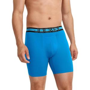 imageJockey Mens Underwear Sport Stability Pouch Microfiber 6quot Boxer BriefTurquoise