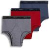 imageJockey Mens Underwear Classic Full Rise Brief  3 PackBlack StripeRed AppleBlue Stripe