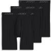 imageJockey Mens Chafe Proof Pouch Ultra Soft Modal 85quot Long Leg Boxer Brief  3 PackBlack