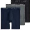 imageJockey Mens Chafe Proof Pouch Ultra Soft Modal 85quot Long Leg Boxer Brief  3 PackTrue NavyBattleship GreyBlack