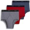 imageJockey Mens Underwear Classic Full Rise Brief  3 PackBlack StripeRed AppleBlue Stripe