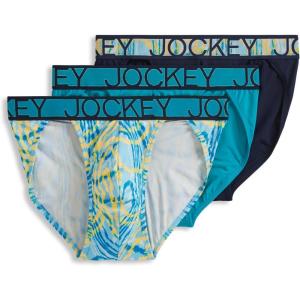imageJockey Mens Microfiber Stretch String Bikini  3 PackNorthern LightPsychedelicTrue Navy