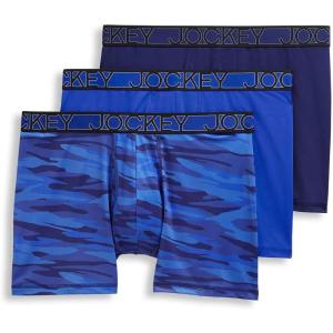 imageJockey Mens Underwear Active Microfiber 5quot Boxer Brief  3 PackMajestic BlueOceanic CamoBrilliant Blue