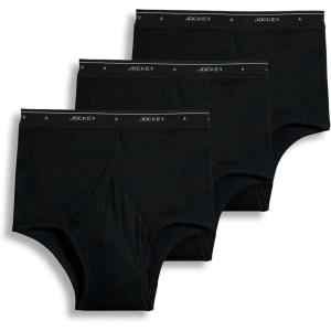 imageJockey Mens Underwear Classic Full Rise Brief  3 PackBlack