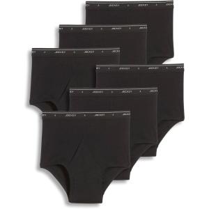 imageJockey Mens Underwear Classic Full Rise Brief  6 PackBlack