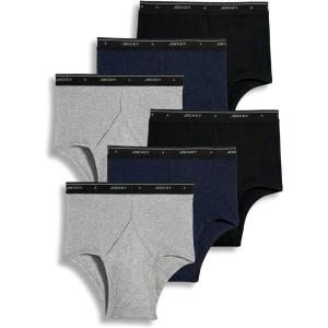 imageJockey Mens Underwear Classic Full Rise Brief  6 PackDenimCinder HeatherBlack
