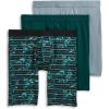 imageJockey Mens Underwear Active Ultra Soft Modal 9quot Long Leg Boxer Brief  3 PackSilver Line BlueEthereal LeavesGem Green