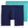 imageJockey Mens Underwear Big Man Chafe Proof Pouch Cotton Stretch 6quot Boxer Brief  2 PackAurora JadeJust Past Midnight