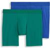 imageJockey Mens Underwear Big Man Chafe Proof Pouch Cotton Stretch 6quot Boxer Brief  2 PackCollegiate GreenSapphire Blue