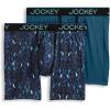 imageJockey Mens Underwear Big Man Chafe Proof Pouch Microfiber 6quot Boxer Brief  2 PackReptilian BluesReally Teal