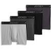 imageJockey Mens Underwear Lightweight Cotton Blend 5quot Boxer Brief  4 PackCharcoal HeatherTrusted PewterQuartz GreyBlack