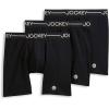 imageJockey Mens Underwear Organic Cotton Stretch 65quot Boxer Brief  3 PackBlack