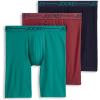imageJockey Mens Underwear Organic Cotton Stretch 95quot Long Leg Boxer Brief  3 PackBayouTrue NavyLeather Red