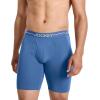 imageJockey Mens Underwear Organic Cotton Stretch 95quot Long Leg Boxer Brief  3 PackCeladon ZenTrue BlueMalibu Red