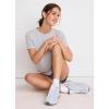 imageJockey Womens Socks Sport Quarter Socks  3 PackWhite on GreyWhite on DenimWhite on Lavender