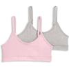 imageJockey Girls Bra Cotton Stretch Bralette  2 PackLight PinkGrey Heather