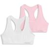 imageJockey Girls Bra Seamfree Microfiber Racerback Bralette  2 PackWhiteLight Pink