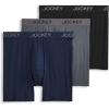 imageJockey Mens Chafe Proof Pouch Ultra Soft Modal 6quot Boxer Brief  3 PackTrue NavyBattleship GreyBlack