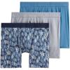 imageJockey Mens Underwear Active Ultra Soft Modal 6quot Boxer Brief  3 PackBlue ChambrayChevron ImpressionsGrey Dove