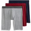 imageJockey Mens Underwear Active Ultra Soft Modal 9quot Long Leg Boxer Brief  3 PackTexture LinesRed AppleTrue Navy