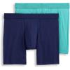 imageJockey Mens Underwear Big Man Chafe Proof Pouch Cotton Stretch 6quot Boxer Brief  2 PackAurora JadeJust Past Midnight