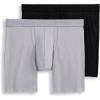 imageJockey Mens Underwear Big Man Chafe Proof Pouch Cotton Stretch 6quot Boxer Brief  2 PackBlackMid Grey