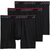 imageJockey Mens Underwear Chafe Proof Pouch Microfiber 6quot Boxer Brief  3 PackBlack