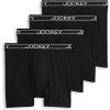 imageJockey Mens Underwear Lightweight Cotton Blend 5quot Boxer Brief  4 PackBlack