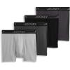 imageJockey Mens Underwear Lightweight Cotton Blend 5quot Boxer Brief  4 PackCharcoal HeatherTrusted PewterQuartz GreyBlack