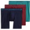 imageJockey Mens Underwear Organic Cotton Stretch 65quot Boxer Brief  3 PackBayouTrue NavyLeather Red