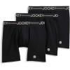 imageJockey Mens Underwear Organic Cotton Stretch 65quot Boxer Brief  3 PackBlack