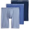 imageJockey Mens Underwear Organic Cotton Stretch 95quot Long Leg Boxer Brief  3 PackLake SkyTornado BlueInk Well