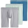 imageJockey Mens Underwear Organic Cotton Stretch 95quot Long Leg Boxer Brief  3 PackSubtle MintGrey DoveBlue Chambray