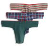 imageJockey Mens Underwear True Style Thong  3 PackSweet PlaidCactus PineTwinkling Stripe