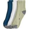 imageJockey Womens Socks Made in America Quarter Socks  3 PackCeladon on Light GreyWhite on Light GreyMajolica Blue on Light Grey