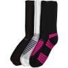 imageJockey Womens Socks Sport Crew Socks  3 PackBlackWhite on Light GreyBlack on Fuchsia