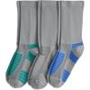 imageJockey Womens Socks Sport Crew Socks  3 PackLight Grey on TealLight GreyLight Grey on Bahama Blue