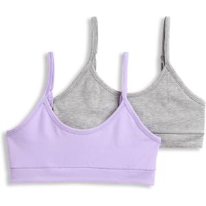 imageJockey Girls Bra Cotton Stretch Bralette  2 PackGrey HeatherSheer Lilac
