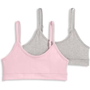 imageJockey Girls Bra Cotton Stretch Bralette  2 PackLight PinkGrey Heather