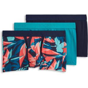 imageJockey Mens Chafe Proof Pouch Cotton Stretch 3quot Trunk  3 PackNorthern LightPalmaTrue Navy