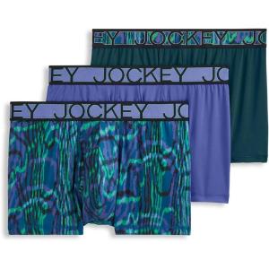 imageJockey Mens Underwear Active Microfiber 25quot Trunk  3 PackFuture DuskDark PsychedelicOcean Sky