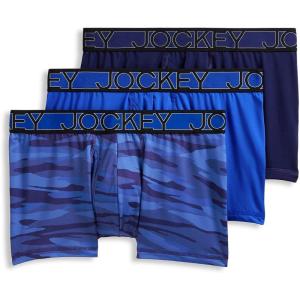 imageJockey Mens Underwear Active Microfiber 25quot Trunk  3 PackMajestic BlueOceanic CamoBrilliant Blue