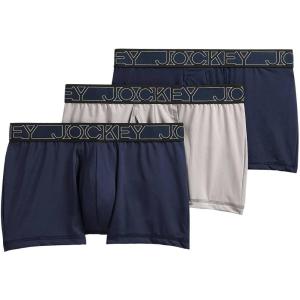 imageJockey Mens Underwear Active Microfiber 25quot Trunk  3 PackNavyQuartzNavy